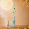 Estilo Nacional Begônia Coelho de Jade Pingente de Franja Decoração de Festival DIY Pingente de Cintura Acessório de Leque Dobrável Bolsa Criativa Cultural Pingente de Carro