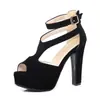 Sandalias de hebilla de verano para mujer, tacones altos de plataforma estilo europeo y americano para discoteca, disponibles en varios tamaños, zapatos de mujer 310