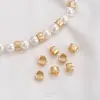 Anillo de cuentas de oro de 14K con patrón de celosía y diamantes, estilo pequeño y fragante, anillo para correr en la carretera, pulsera y collar hechos a mano para bricolaje, accesorios