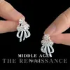 Pendientes de botón con lazo estilo medieval vintage y circonita, delicados y elegantes, con un toque de alta gama, adecuados para el uso diario.