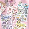 Série Coelho Bud Adesivos Pintados à Mão Yuxian Adesivos Decorativos Fofos de Desenho Animado Material DIY para Diário 6 Peças em 6 Estilos