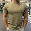 Roupas Esportivas de Fitness para Corrida Musculosa de Verão para Homens Camiseta de Manga Curta de Cor Pura Camiseta Básica Camiseta Casual Masculina