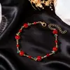 Colar Pulseira Maçã Vermelha de Alto Padrão Transfronteiriço, Gargantilha Estilosa para Meninas, Corrente de Clavícula de Verão, Design de Nicho