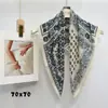 Bufanda Nueva de Imitación de Seda con Estampado de Anacardos para Primavera y Otoño Bufanda Cuadrada Pequeña para Mujer 70*70 Bufanda Decorativa de Viaje con Temperamento