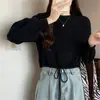 Suéter Pequeño de Color Sólido Estilo Coreano Simple Relajado para Mujer, Moda Pulóver Holgado con Cuello Redondo y Cordón, Transfronterizo Primavera 2026