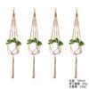 Conjunto de 4 peças de corda de juta saco de rede decoração de interiores pendurado vaso de flores pendurado cesta de flores vaso de flores saco de rede de plantas conjunto de saco de rede