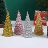 Árbol de Navidad Polvo Dorado Color Dorado Decoración Escritorio de Navidad Luz Nocturna Colorida Adornos Luminosos Regalo Árbol de Navidad