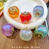 Caqui Acrílico 3D Fruta DIY Buena Suerte Colgante para Bolsa de Teléfono Llavero Accesorios de Caqui