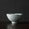 Taza de Cata de Té Yingqing del Horno Hutian Taza Personal para Amante Juego de Té Kung Fu de Cerámica Taza de Té Pétalo de Kwai Celadón