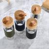 Nueva Funda Creativa de Cuero Vidrio de Borosilicato Alto con Cuerda Taza de Agua para Deportes al Aire Libre se venderá Taza Letras LOGOTIPO