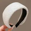 Diadema de lunares color café estilo Zhang Ruonan con ala ancha para mujer, uso diario en exteriores, diadema para el cabello, aro para la cabeza de corona alta hace que el rostro se vea más pequeño, pinza para el cabello