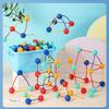 Brinquedo de Blocos de Construção com Inserção de Contas Variadas 3-6 Anos Desenvolvimento da Inteligência Esférico Vareta Ponto Linha Geometria Estéreo Construção Jardim de Infância Brincar