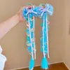 Faixa de Cabelo com Trança e Laço Doce e Legal para Meninas Pequenas, Corda de Cabelo Trançada em Degradê com Sino, Acessório de Cabelo Trançado para Meninas