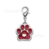 Placa de identificación para perro con huella de pata brillante de aleación, Personalizable con grabado, Etiqueta de identificación para mascotas anti-pérdida, Etiqueta para mascotas DIY, Suministro transfronterizo