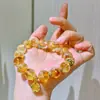 Pulsera de Diseño con Citrino Natural de Alta Calidad y Perlas de Agua Dulce de 12 mm