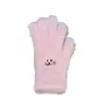 Luvas de Pelúcia para Mulheres, Luvas de Inverno com Tela Sensível ao Toque de Cinco Dedos, Acolchoadas para Aquecimento, Design Fofo de Desenho Animado, Adequadas para Estudantes, Antifrio para Ciclismo