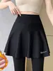 Calça Saia Falsa Duas Peças Tamanho Plus Size Padrão Pele de Tubarão com Painel Traseiro Feminina 2026 Nova Outono/Inverno Tamanho Plus Size Cintura Alta Forrada com Fleece Yoga Calças Barbie
