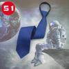 Venta al por mayor de fábrica corbata de negocios para hombre perezoso con cremallera ropa formal gratis negro azul azul marino rayado 48 boda
