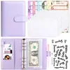 Libreta de mano A6, tamaño pequeño, de piel sintética, con pegatinas, hojas sueltas, de gran valor cromático, color macarrón, portátil