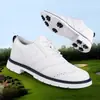 Zapatos de golf antideslizantes para dropshipping transfronterizo, talla grande, impermeables, zapatillas deportivas de estilo británico, zapatos blancos transpirables para hombre