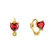 Brincos adoráveis de prata esterlina S925 com microincrustações vermelhas, estilo francês simples e versátil, brincos de argola para piercing de orelha de alta qualidade