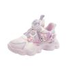 Tênis de Malha para Menina Estilo Novo Primavera 2025 Sapato de Corrida com Botão Giratório Sapatos Princesa Kroomi Torre
