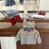 Suéter Jacquard Siete Hilos Fair Isle Limón Salado Conjunto para Niñas Otoño/Invierno Invierno Infantil Top de Punto Vintage