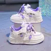 Zapatos para Niña Primavera 2026 Nuevo Modelo Tenis Blancos Infantiles Tenis Deportivos de Princesa de Cuero Zapatos de Dibujos Animados para Niños Pequeños