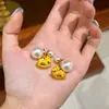 Colar Original Moda Fofo Amarelo Esmalte a Óleo Pérola Shijia Cavalo de Tróia Corrente de Clavícula de Luxo Leve Nicho de Alta Classe