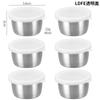 Taza para salsa de acero inoxidable 304 transfronteriza, taza para salsa 40 ml, tapa de plástico sellada a prueba de fugas, plato para mojar, plato pequeño para condimentos