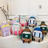 Mochila Escolar para Jardín de Infancia de Color Contrastante Estilo Coreano Mochila Infantil con Letras de Moda Mochila de Nylon para Bebé Moda Casual