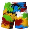 2023 Amazon comercio exterior nuevo color deportivo impresión 3D pareja hombres y mujeres absorbente de sudor pantalones de playa shorts con graffiti