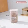 Tarro de plástico transparente sellado para cocina, caja para almacenar granos, redondo, para alimentos, leche en polvo, con tapa