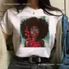 Serie Europea y Americana 2023 Nueva Moda Niñas Africanas Estampado Sencillo Camiseta de Cuello Redondo para Hombres y Mujeres Europeos y Americanos