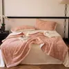 Conjunto de Quatro Peças de Colcha de Verão em Algodão Tricotado Colcha de Verão com Ar Condicionado Lavável à Máquina Individual Conjunto de Três Peças de Núcleo de Colcha Fina 5