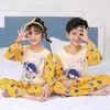 Pijama para Niñas Primavera y Otoño 2025 Nuevo Traje Delgado de Manga Larga para Niños Niñas Niños Medianos y Grandes Ropa de Casa
