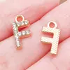Colgantes de Letra P del Alfabeto Inglés en Oro de 26 Quilates con Diamantes, Dijes Mayúsculos en Inglés, Collares Pendientes DIY, Accesorios de Joyería Transfronterizos