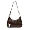 Bolso de un solo hombro para mujer, color liso, pequeño cuadrado para debajo del brazo, patrón de piedra, bolso elegante, textura de alta calidad, cera de aceite, bolso simple para debajo del brazo