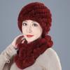 Sombrero de piel de conejo Rex para mujeres de mediana edad y ancianas, cálido para otoño e invierno, para ancianas y abuelas, protección para las orejas, piel, mamá, estilo occidental, bufanda de lana