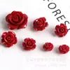 Agujero de 6-15 mm Camelia Resina Flor de Rosa Agujero Lateral DIY Funda de Teléfono Hebilla de Zueco Tocado de Flor Pequeños Accesorios