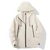 Estilo Novo Primavera e Outono Jaqueta Fina com Capuz e Zíper Longo Laminada Jaqueta para Esportes ao Ar Livre Roupa de Trabalho Top Personalizado Atacado
