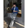 2026 Pantalones Largos Casuales de Estilo Perezoso para el Trabajo, de Cuadros, Holgados, Plisados, Pierna Recta, Línea A, Pierna Ancha