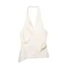 Para Comércio Exterior Transfronteiriço Europeu e Americano Roupas Femininas Aliexpress Mais Vendidas Verão Sexy Versátil Gola V Sem Mangas Irregular