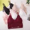 589 # Bordado Floral Soluble en Agua, Hermoso Diseño de Espalda Descubierta, Escote en V Sexy, Copa Triangular Estilo Francés, Top sin Tirantes con Almohadillas en el Pecho, Tirantes Ajustables