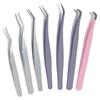 Pinzas para Pestañas Postizas Pico de Águila Pequeño Acero Inoxidable Hermosas Pestañas Injerto de Racimo Único Separación de Cabello Pinzas de Belleza de Alta Precisión Pico de Pato