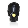 Juguetes sexuales para adultos máscara de cuero negra Pu suave ojos abiertos boca abierta casco máscara sexy casco restricción