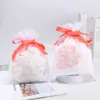 Bolsa con cordón de nailon personalizada del fabricante con diseño hueco de malla, Bolsa de almacenamiento estilo empalme de tela de malla de poliéster, Transpirable