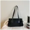 Bolsa de mano grande de otoño e invierno casual, modelo nuevo 2025, con colgante esmerilado, textura vintage, para la escuela y el trabajo