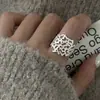 Anillo texturizado de plata de ley S925 para mujer, diseño abierto ajustable, estilo de nicho de alta gama, anillo versátil de lujo ligero para el dedo índice, nuevo