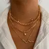 Desejo Colar Europeu e Americano Retro de Metal Colorido com Diamantes Amor Cobra Multi-camadas estilo Ins Joias Versátil Moda